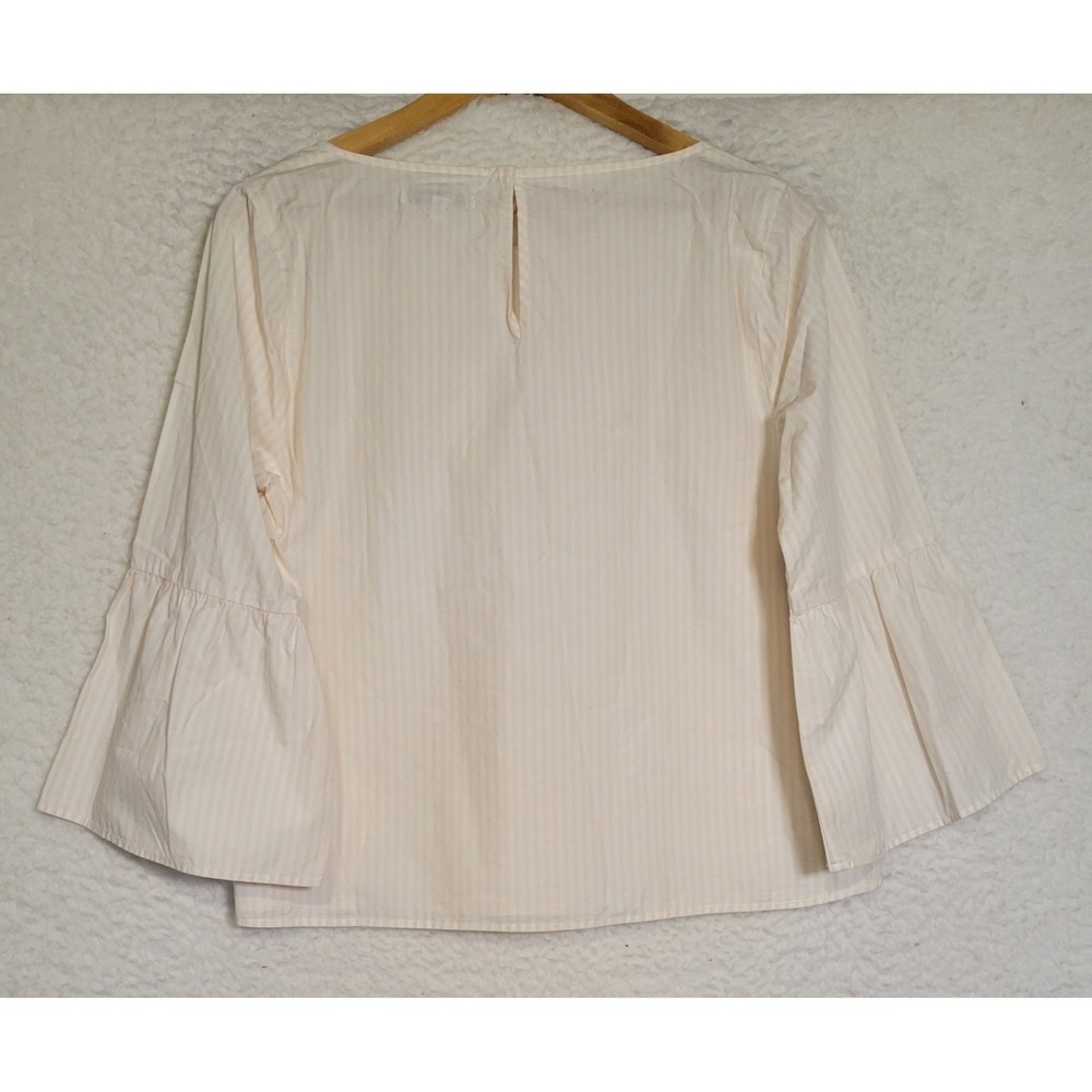 Madewell Womens Blouse Size M Striped 3/4 Sleeve Bell Sleeve Pullover Boho 1553 - Picture 2 of 6